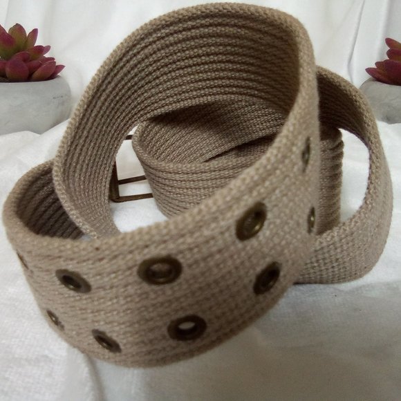 Tan Cotton Web Belt - Picture 3 of 5